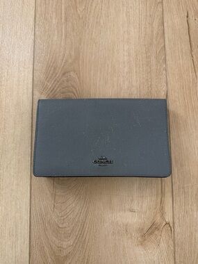 Coach Ana Foldover Grey Clutch.